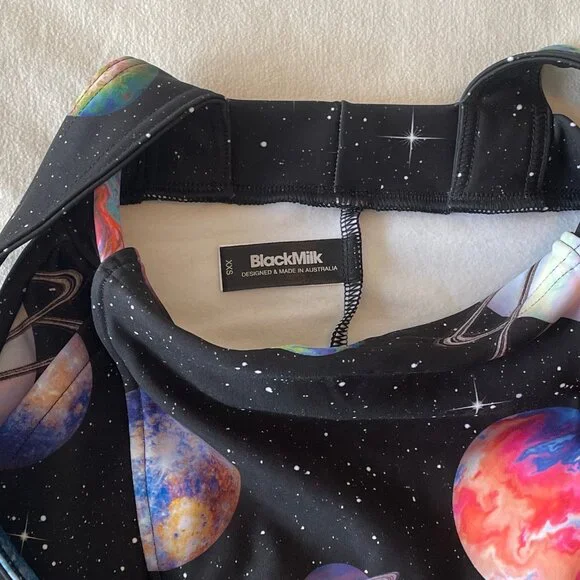 Blackmilk paper plane Galaxy stretch overalls size XXS - Picture 3 of 3